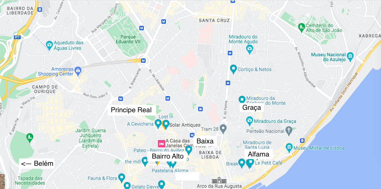 Leukste wijken in Lissabon | Met kaart/plattegrond + hoteltips