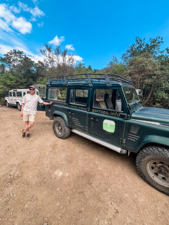 transfer met jeep gorrupu kloof Sardinië